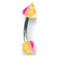 thumbnail image 2 of Designer Stainless Steel Sgss Curv Bb W Acrylic Vert Layered Cones 16G (1.3Mm) 5/16 (8Mm) Long Made In China -Jewelry By Sweet Pea Creations, 2 of 2