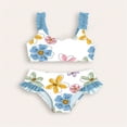 thumbnail image 5 of JAJAHO Girls Bikini Set 2 Piece Swimsuits For Kids Summer Floral Printed Spaghetti Strap Ruffle Bathing Suit 3-7Y Versatile Beachwear, 5 of 7