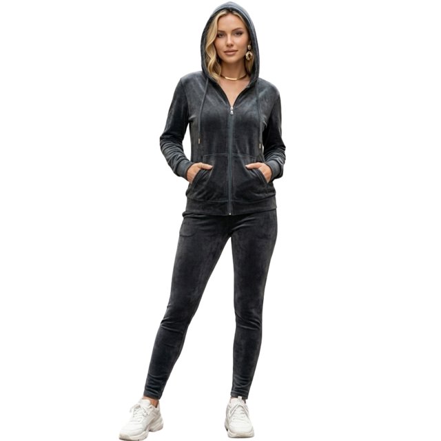 Conjunto de Sudadera y Pants Aterciopelado Unitalla para Mujer Diseño Cómodo y Sofisticado