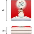 thumbnail image 3 of POGLIP Snowman Christmas Set of 8 Coaster for Drinks, Absorbent Ceramic Stone Coasters Cup Mat with Cork Base for Home Kitchen Room Coffee Table Bar Decor, 3 of 4