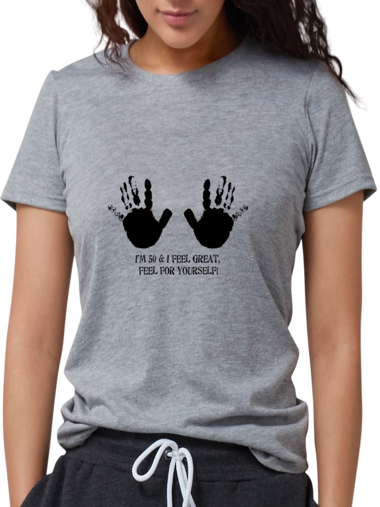 Cafepress Funny 50th Birthday Hands T Shirt Womens Tri Blend T 