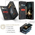 thumbnail image 2 of Funda para Samsung A55, tarjetero a prueba de golpes, magnética, 2 en 1, con cremallera desmontable, funda tipo cartera para Samsung Galaxy A55 5G, de cuero TPU antiarañazos, 2 of 8
