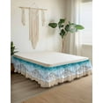 thumbnail image 2 of Ocean Beach Bed Skirt California King Size 18" Drop Summer Sand Waves Nature Ruffled Wrap Around Bed Skirts Adjustable Elastic Bedskirt Dust Ruffle for California King Size Bed, 2 of 7