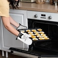 thumbnail image 2 of diraou Cat Oven Mitts and Pot Holders Sets, Cat Kitchen Accessories, Cat Owner Gifts Kitchen Decor Accessories, Black Cat Gifts Heat Resistant Oven Gloves Hot Pads for Kitchen Cooking Baking Grilling, 2 of 6