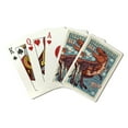 thumbnail image 1 of Tyrannosaurus, Dinosaur Infographic, Distressed Version, Lantern Press, Premium Playing Cards, 52 Card Deck with Jokers, USA Made, 1 of 5