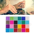 thumbnail image 5 of Yunxwd Juego de 24 rejillas de 1000 cuentas de cristal con tijeras de hilo elástico pulidas, kit de cuentas de semillas hechas a mano con caja de almacenamiento para pulseras de joyería, 5 of 5
