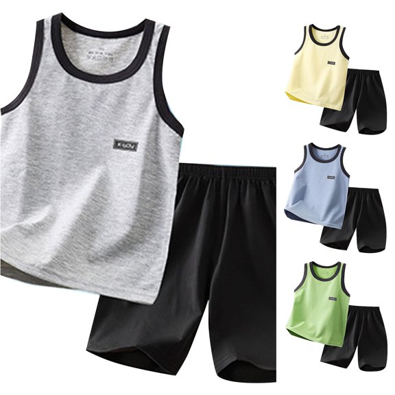 Boys Suit Casual Vest Medium Quality Awesome Summer for Boys Drawstring Breathable Party Cozy Shorts Set
