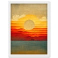 thumbnail image 1 of Modern Abstract Sunset Seascape Painting Artwork Framed Wall Art Print A4, 1 of 4