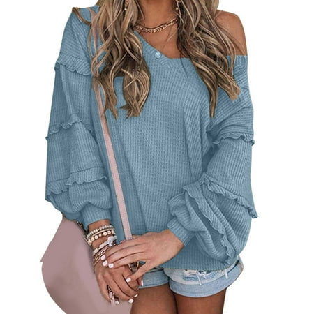 

Aayomet Dressy Tops For Women Women s Basic Long Sleeve T Shirts Crewneck Slim Fit Spandex Tops Plain Layer Underscrub Tees Blue L