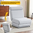 thumbnail image 5 of Folding Sofa Bed Single with Pillow, Floor Lazy Sofa, Leisure Sofa Chair, Folding Upholstered Couch Bed with Adjustable Backrest, for Living Room/Guest Room/ Office, Easy to Store, Light Grey-Blue, 5 of 9