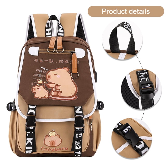 Mochila Con Capibara para Niñas Y Regalos Los Amantes