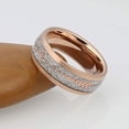 thumbnail image 2 of Wedding Ring Men Women. 8mm Rose Gold Tungsten Band Cupids Arrow Meteorite, 2 of 7