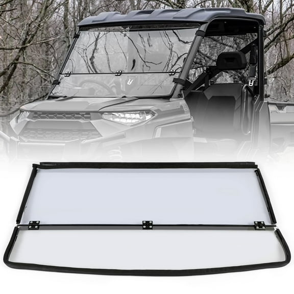 Clear Folding Flip Down Windshield for Polaris Ranger XP 1000 / Diesel / Crew