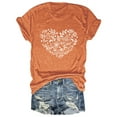 thumbnail image 1 of HNMKIU T-Shirt Graphique pour Femmes Halloween, Mode d'Automne, T-Shirt Décontracté à Manches Courtes, Haut à Imprimé Unique à Empiècements, Mélange Confortable, Orange, P, 1 of 4