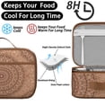 thumbnail image 3 of Boho Folk Insulated Tote Geometric Mandala Lightweight Compact with Front Pocket, 3 of 6