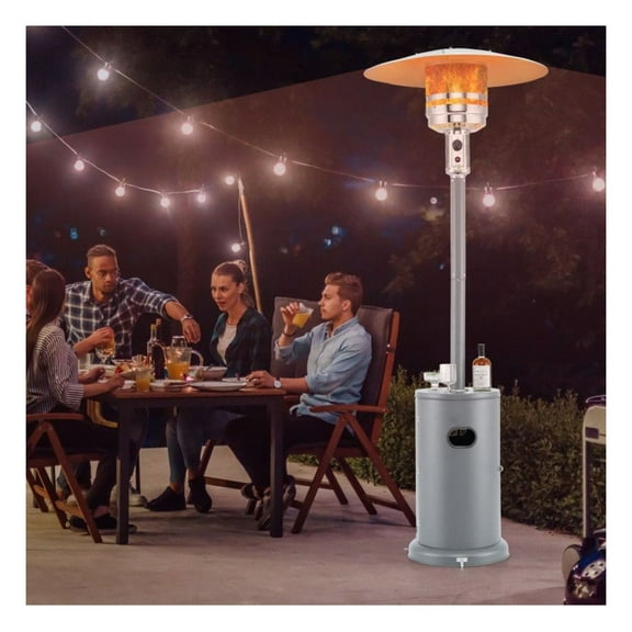 50000 BTU Propane Patio Heater with Table, 20ft Heat Coverage - Outdoor Heater for Patio, Deck, Garden - CSA Certified, Stainless Steel Burner, Adjustable Control, Black/Bronze/Gray