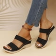 thumbnail image 5 of WIZUTIZ Shower Sandals Women Retro Comfortable Slide Sandals Women Summer High Heel Slides Wedge Sandals Sandals BOHO Knitted Beach Sandals Outdoor Slippers Mom Christmas Gifts, 5 of 6
