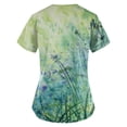 thumbnail image 3 of EHTMSAK Womens Nursing Scrub Tops with Pocket Floral Summer Nurse Short Sleeve V Neck Workwear Print Working Uniform Blouse Medical Scrubs with Pockets on Clearance Green XL, 3 of 3