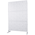 thumbnail image 5 of Tcbosik Metal Privacy Screen, Indoor &Outdoor Freestanding Divider with Stand, 76"H x 48"W Privacy Screens & Panel for Patio, Balcony, Backyard, White, 5 of 8