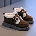 thumbnail image 6 of Otqutp Children Round Toe Shoes&nbsp;Fashion Big Kids Winter Water Proof Flat Keep Warm Snow Boots Non-Slip Comfortable Shoes for Children Girls(Brown,2.5-3 Years), 6 of 8