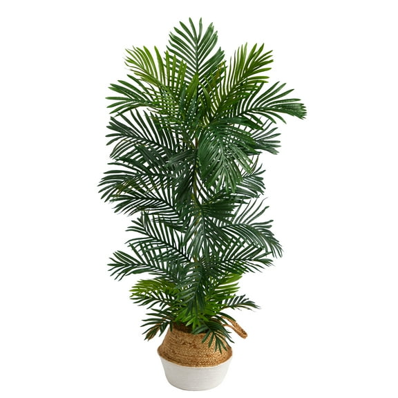 Nearly Natural 5' UV Resistant Areca Artificial Palm Tree in Woven Planter