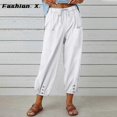 thumbnail image 4 of Vintage Cotton Linen Women\'s Thin Beach Pants Women\'s Casual High Waisted Loose Back Pants"--ZZ1, 4 of 5
