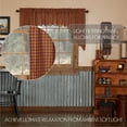 thumbnail image 4 of VHC Brands Burgundy Check Primitive 36"x36"x16" Swag Pair Red Rod Pocket Cotton Kitchen Window Curtains, 4 of 5