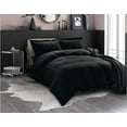thumbnail image 1 of Mocassi 3-Piece Duvet Cover Set, 1800 Thread Count, Button Closure, Solid Color - Cooling, Breathable Material- Wrinkle, Fade, Stain Resistant, Full/Queen, Black, 1 of 5
