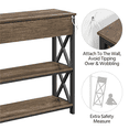 thumbnail image 6 of Topeakmart Vintage Wooden Console Table with Power Outlet for Home Living Room, Taupe Wood, 6 of 7
