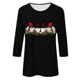 thumbnail image 4 of GA WEIHUA Online Deals,3/4 Length Sleeve Womens Tops Christmas Shirts Three Quarter Printed Shirts Vintage Santa Claus Graphic Tee Tops(Black,X-Large), 4 of 4