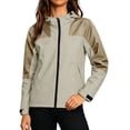 thumbnail image 2 of QUNYINEY Colorblock Womens Rain Jackets Casual Hooded Zip up Waterproof Lightweight Raincoats Hiking Long Sleeve Windbreaker Coat for Women, 2 of 9