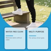 White Shoe Cleaner Cream, Multipurpose Clean Cream For Shoes, No-Wash Solid with Sponge Removes Stains, Waterless Cleaning with Sponge, for Leather Silicone