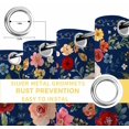 thumbnail image 6 of Navy Blue Flowers Blackout Curtains for Bedroom/Living Room, Thermal Insulated Kitchen Curtains, Spring Vintage Floral Leaves Farmhouse Grommet Darkening Window Treatment Drapes 52"x63"x2, 6 of 8
