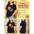 thumbnail image 5 of Anbech Sunflower And Moon Plus Size T-Shirts for Women Graphic Sunflower with Moon Print Oversize Short Sleeves T-Shirt with Round Neck, 5 of 9