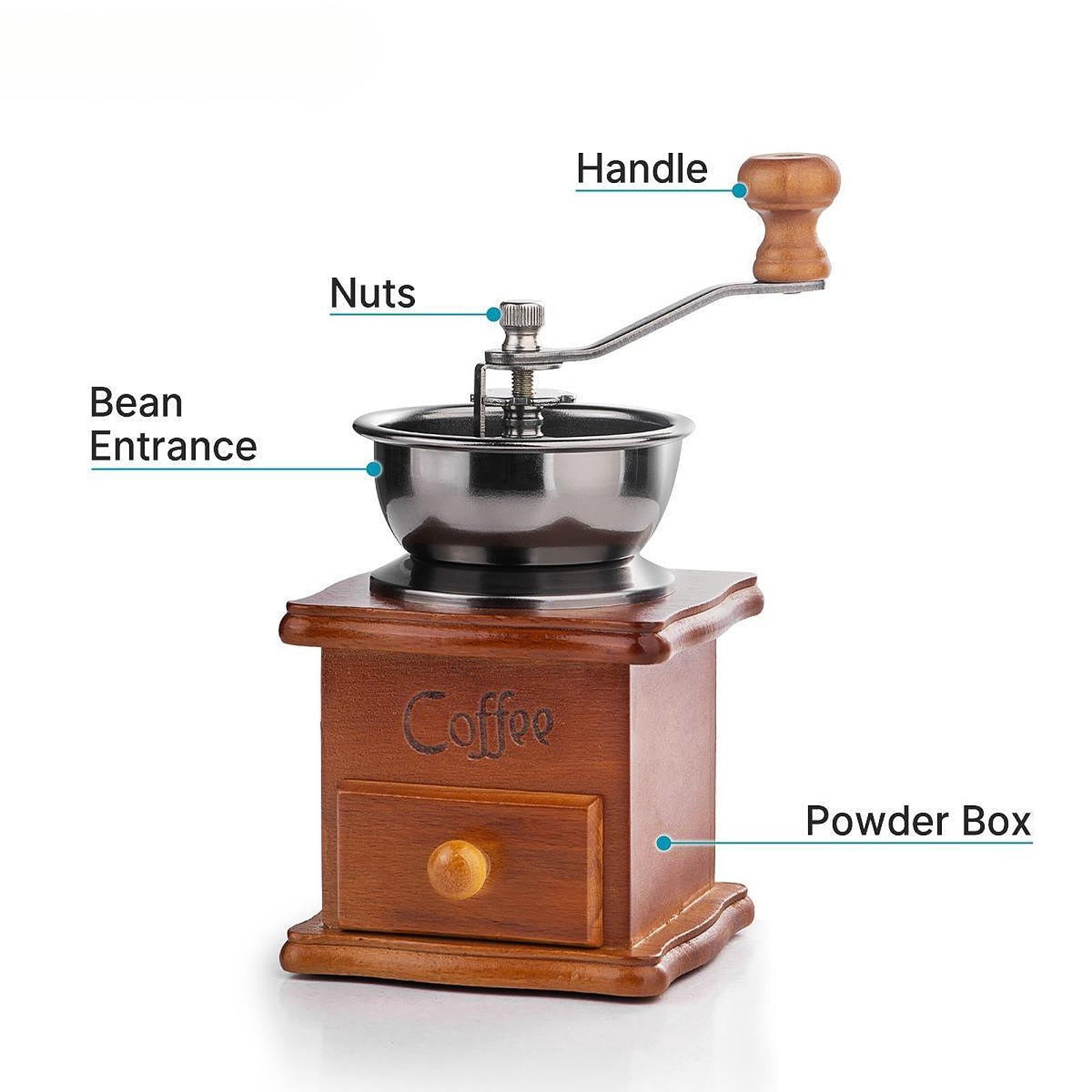 Fiocias Burr Grinder Portable Coffee Utensils Conical Burr Mill Hand Coffee Grinder Hand