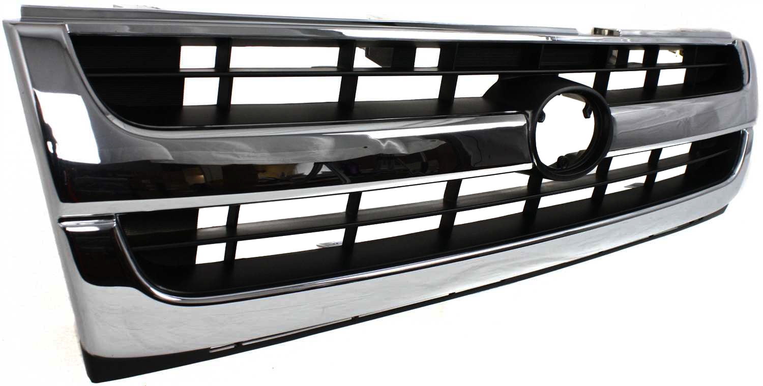 Grille Assembly Compatible With 1997-2000 Toyota Tacoma Chrome Shell with Painted Black Insert