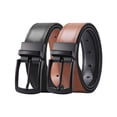 thumbnail image 3 of AWAYTR Men's Reversible Leather Ratchet Dress Belt for Casual and Business Wear, 3 of 7