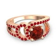 thumbnail image 3 of 2.50 Carat Round Shape Garnet & Red Ruby Gemstone Charming Bridal Ring for Ladies Solid 14K Rose Gold Size 10.5 by Diamond-Capitals, 3 of 8