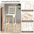 thumbnail image 6 of Costway Swivel Inclined Backrest Bar Stools, White (Set of 2), 6 of 8