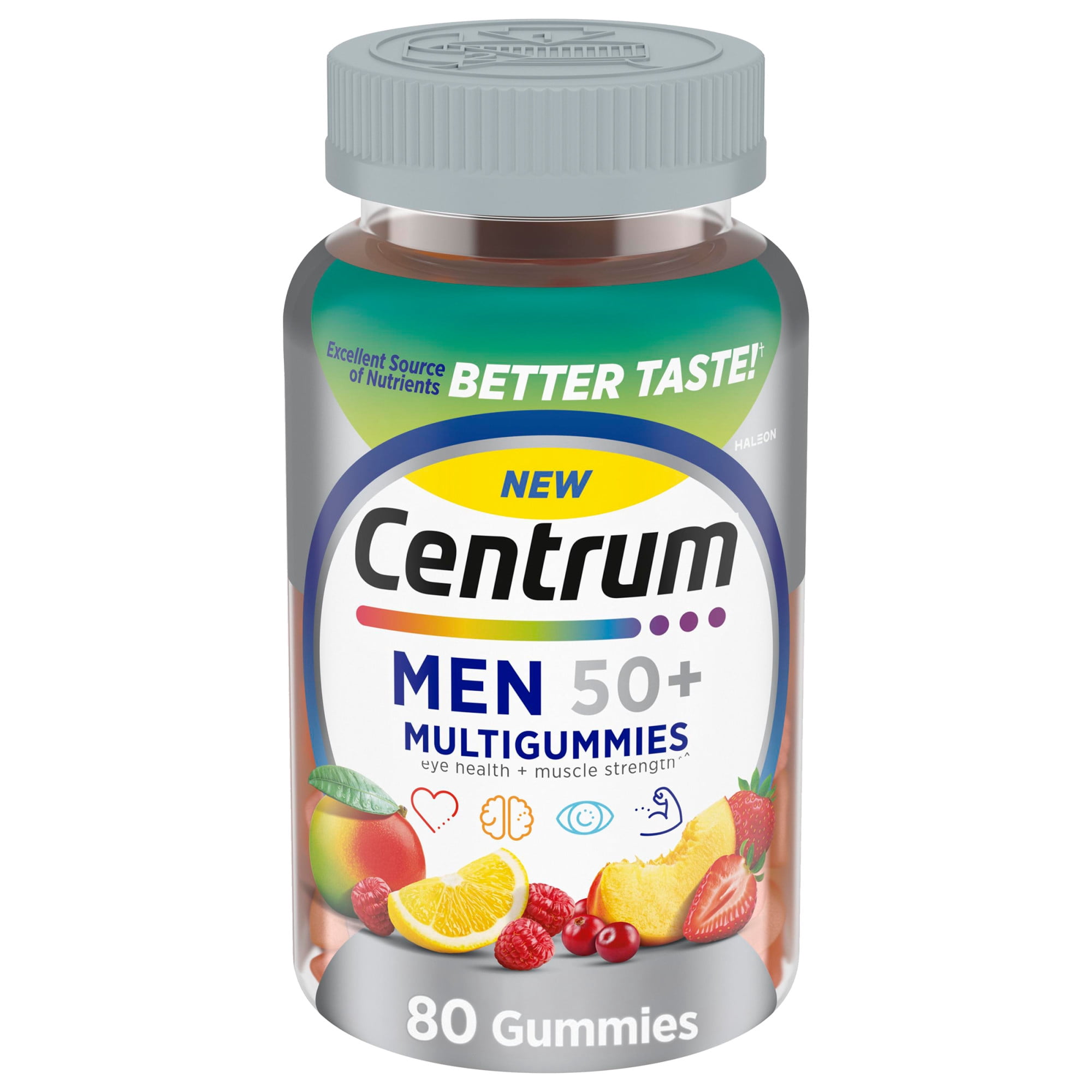 Centrum Silver Multigummies for Men 50+, Gummy Multivitamin, Assorted Natural Fruit Flavors - 80 Count