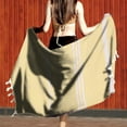 thumbnail image 3 of Pure Cotton Beach Towel: Turkish, Non-Stick Sand, Tassel, for Beach/Pool/Outdoor, 3 of 4