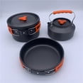 thumbnail image 1 of LJNYFDC Cookware Set Camping Pot Set 1 Set High Hardness Heat Resistant No Rust Hard Aluminum Oxide Picnic Set with Water Kettle Cookware Accessories, 1 of 6