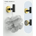 thumbnail image 4 of BWE 5-Piece Black and Gold Wall-Mounted Bathroom Hardware Set with Towel Bar Hook Toilet Paper Holder and Ring, 4 of 8