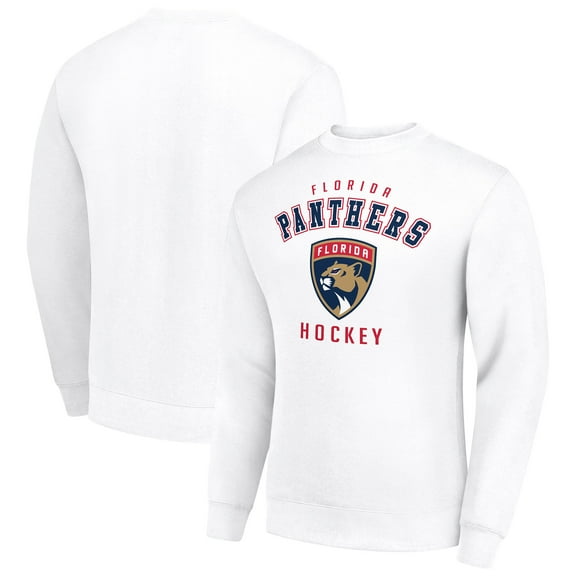 Men's Starter White Florida Panthers Team Logo Fleece Pullover Sweatshirt