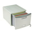 thumbnail image 3 of Storex Plastic One-Drawer File Cabinet – Locking Document Organizer for Home and Office, Gray, 1-Pack (61251B01C), 3 of 4