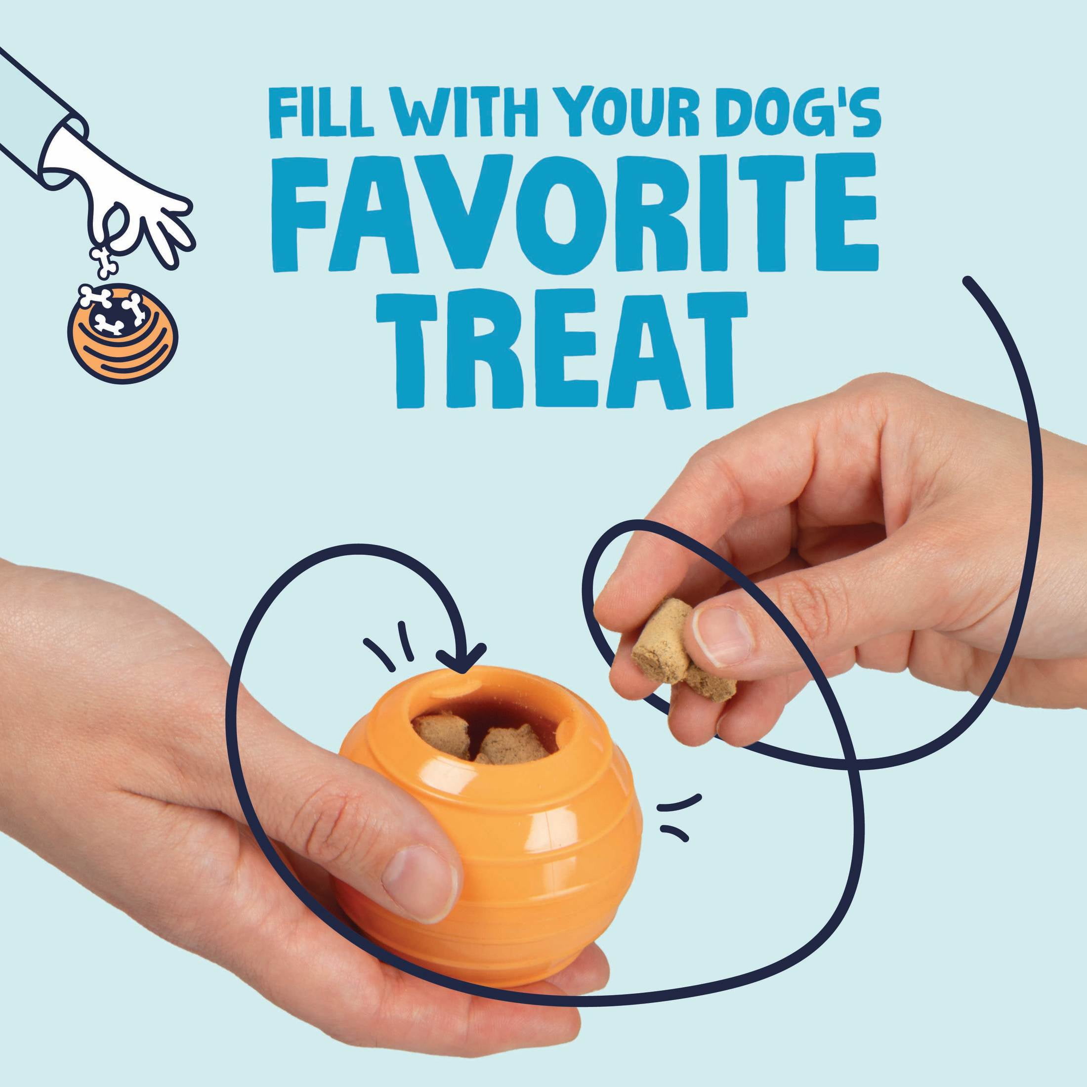 goDog Looper Puzzle Dog Toy, Orange, One Size