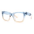 thumbnail image 5 of Womens Hipster Thick Plastic Horn Rim Blue Light Filtering Computer Glasses Blue Beige, 5 of 8