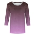 thumbnail image 6 of ShiShine 3/4 Length Sleeve Womens Tops Casual Crewneck Shirts Loose Fit Basic Tees Trendy Printed Tunic Blouses, 6 of 6