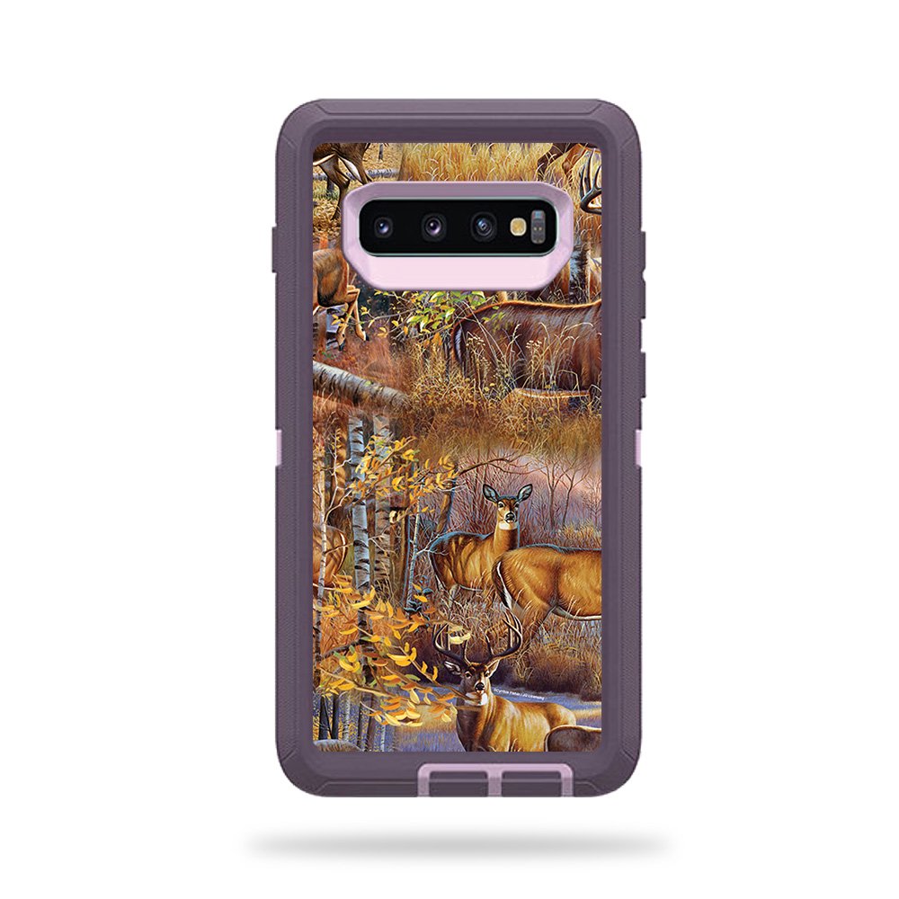 MightySkins Skin for Otterbox Defender Samsung Galaxy S10+ - Deer Pattern | Durable, and Unique