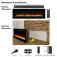 thumbnail image 3 of PuraFlame Alice 68 Inches Recessed Electric Fireplace, Flush Mounted for 2 X 6 Stud, Log Set & Crystal, 1500W Heater, Black, 3 of 7